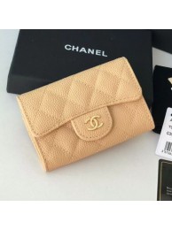 Chanel Grained Leather Classic Card Holder AP0214 Apricot 2019 Collection AQ03057