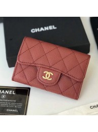 Chanel Grained Leather Classic Card Holder AP0214 Burgundy 2019 Collection AQ01180