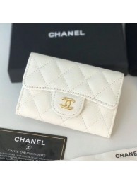 Chanel Grained Leather Classic Card Holder AP0214 White 2019 Collection AQ03080