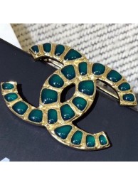 Chanel Green Resin Stones CC Brooch AB1804 2019 Collection AQ03635