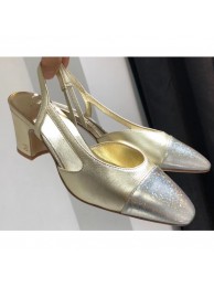 Chanel Heel 6.5cm Slingbacks G31318 Gold/Silver 2019 AQ01798