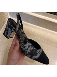 Chanel Heel 6.5cm Slingbacks G31318 Lace Flower 2020 AQ01269