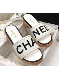 Chanel Heel Logo Mules Lambskin White 2020 AQ03573