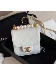 Chanel Imitation Pearls Square Clutch with Chain Bag AP0997 White 2020 Collection AQ02228