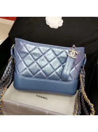 Chanel Iridescent Aged Calfskin Gabrielle Hobo Bag A93824 Blue 2019 Collection AQ01227