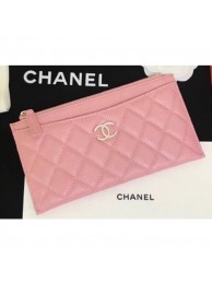 Chanel Iridescent Pearl Caviar Pouch Clutch Bag Pink 2019 AQ01420