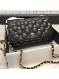 Chanel Lambskin 18k Charms Wallet On Chain WOC Bag A81618 Black 2018 Collection AQ00501