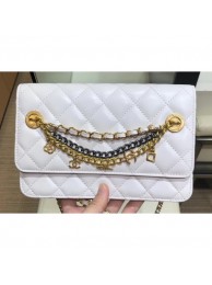 Chanel Lambskin All About Chains Wallet on Chain WOC Bag White 2019 AQ03888