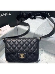 Chanel Lambskin & Calfskin Flap Bag AS1737 Black 2020 Collection AQ01683