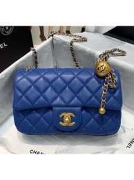 Chanel Lambskin & Gold-Tone Metal Flap Bag AS1787 Blue 2020 Collection AQ01660