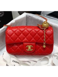 Chanel Lambskin & Gold-Tone Metal Flap Bag AS1787 Red 2020 Collection AQ00770