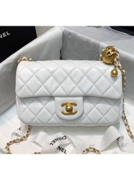 Chanel Lambskin & Gold-Tone Metal Flap Bag AS1787 White 2020 Collection AQ01279