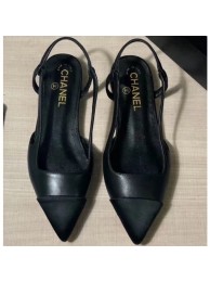 Chanel Lambskin and Satin Slingbacks G35261 Black 2020 AQ02245