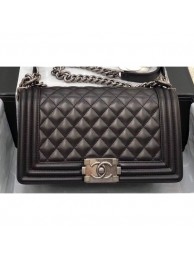 Chanel Lambskin Boy Flap Medium Bag Black/Silver AQ02154