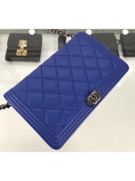 Chanel Lambskin Boy Wallet On Chain WOC Bag A81969 Blue/Silver 2019 AQ01632