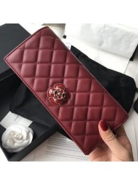 Chanel Lambskin Camellia Clutch Bag A94575 Red 2018 Collection AQ03526