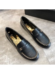 Chanel Lambskin Chain Flat Loafers G35631 Black 2020 Collection AQ03890