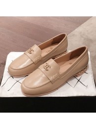 Chanel Lambskin Chain Leather Trim Loafers Apricot 2019 Collection AQ01646