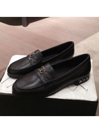 Chanel Lambskin Chain Leather Trim Loafers Black 2019 Collection AQ03386