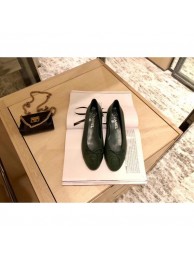 Chanel Lambskin Classic Bow Ballerinas Flats Dark Green AQ00911