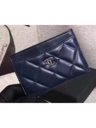 Chanel Lambskin Classic Card Holder A31510 Navy Blue AQ00629