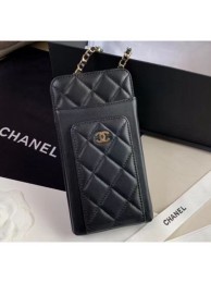 Chanel Lambskin Classic Clutch With Chain AP0990 Black 2020 Collection AQ00946