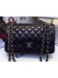 Chanel Lambskin Classic Flap 28cm Bag Black With Silver Hardware 2018 AQ01139