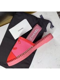 Chanel Lambskin Espadrilles Mules Sandals Pink/Red 2020 Collection AQ02813