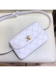 Chanel Lambskin Flap Waist Bag/Belt Bag A88612 White 2019 Collection AQ00521