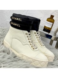 Chanel Lambskin High-Top Sneakers G34967 White 2019 Collection AQ03457