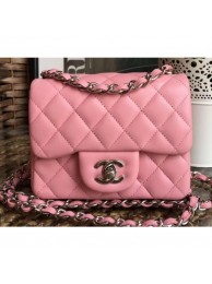 Chanel Lambskin Mini Classic Flap Bag A1115 Pink AQ02493