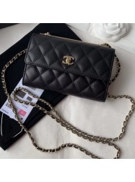 Chanel Lambskin Quilting Trendy CC Wallet with Chain Black 2018 Collection AQ01577