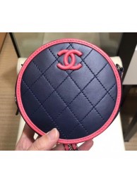 Chanel Lambskin Round Clutch With Chain Bag AP0060 Navy Blue 2019 AQ02786