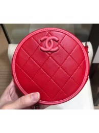 Chanel Lambskin Round Clutch With Chain Bag AP0060 Red 2019 AQ02181