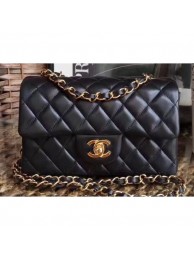 Chanel Lambskin Small Classic Flap Bag A1116 Black AQ03949