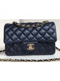 Chanel Lambskin Small Classic Flap Bag A1116 Navy Blue AQ00551