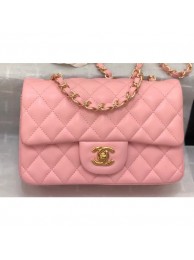 Chanel Lambskin Small Classic Flap Bag A1116 Pink AQ01319