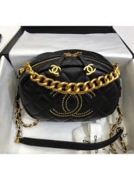 Chanel Lambskin Studs Camera Case Clutch Bag With Chain AS1511Black 2020 Collection AQ01250