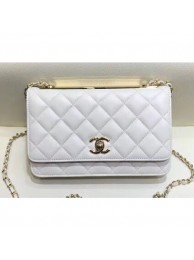 Chanel Lambskin Trendy CC Wallet On Chain WOC Bag A80982 White 2018 AQ00984