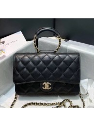 Chanel Lambskin Wallet on Chain With Round Handle AP1177 Black 2020 Collection AQ01913