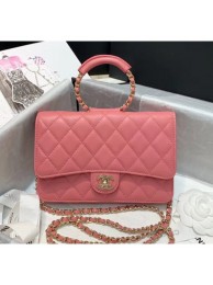 Chanel Lambskin Wallet on Chain With Round Handle AP1177 Pink 2020 Collection AQ01496