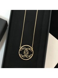 Chanel Leather and Chain CC Pendant Necklace Gold/Black 2019 Collection AQ01297