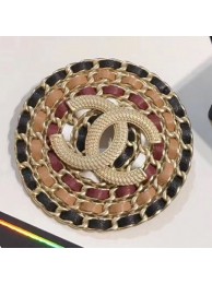 Chanel Leather and Chain Round Brooch AB1423 2019 Collection AQ01169