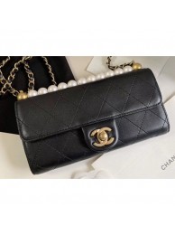 Chanel Logo Chain Pearl Clutch with Chain Bag AP1001 Black 2020 AQ00633