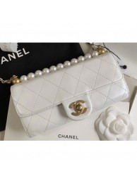 Chanel Logo Chain Pearl Clutch with Chain Bag AP1001 White 2020 AQ02821