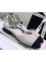 Chanel Mary Janes G36048 Suede Light Gray 2020 AQ01416