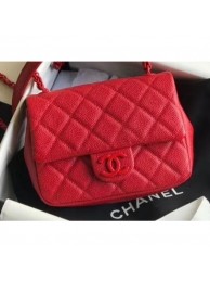 Chanel Matte Hardware Grained Calfskin Flap Bag AS1784 Red 2020 AQ00971