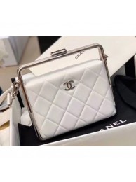 Chanel Metal Bar Clutch Bag AS1732 White 2020 AQ00621