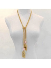 Chanel Metal Tags Pendants Long Necklace AB3075 Gold 2020 Collection AQ02750