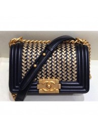 Chanel Metallic Boy Small Flap Bag Black/Gold 2019 AQ03029